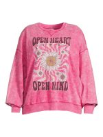 No Boundaries Juniors Plus Size Washed Graphic Crewneck Sweatshirt, Sizes 1X-4X - Image 6