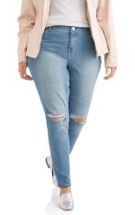 A3 Denim Women's Plus Size Destructed Skinny Jeans, Sizes 16-26