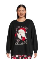 Christmas Women's Plus Size All Day Sleigh Graphic Sweatshirt from Feeling Festive