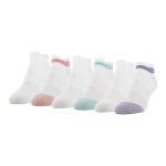 Peds Womens All Day Active No Show Socks with Double Tabs,6 Pairs